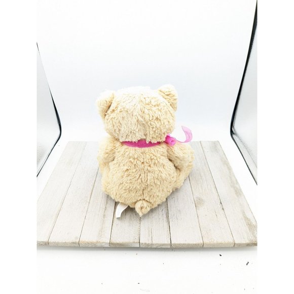 Tom's Toys International Teddy Bear Plush Stuffed Animal Sparkle Heart Pink Silv - Picture 2 of 4